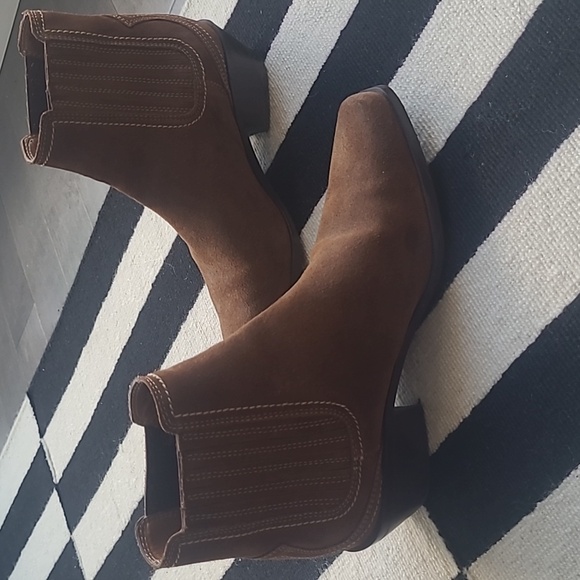 Zara Suede Brown Booties - Picture 4 of 6